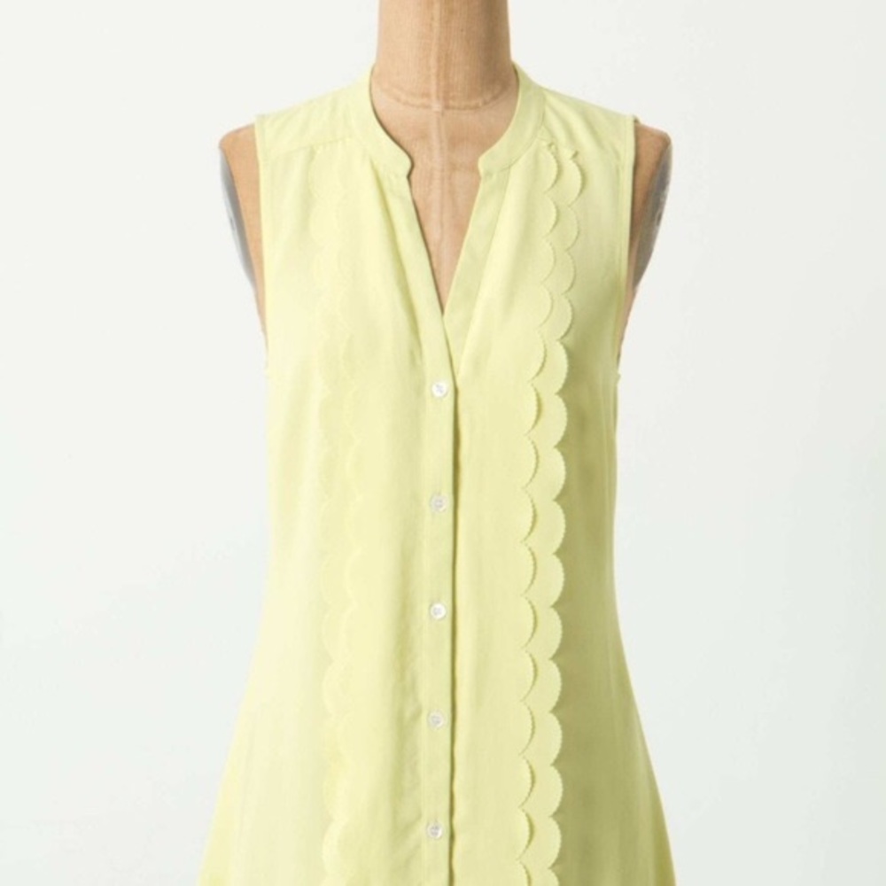 Anthropologie Meadow Rue Scallop Blouse Tank Top